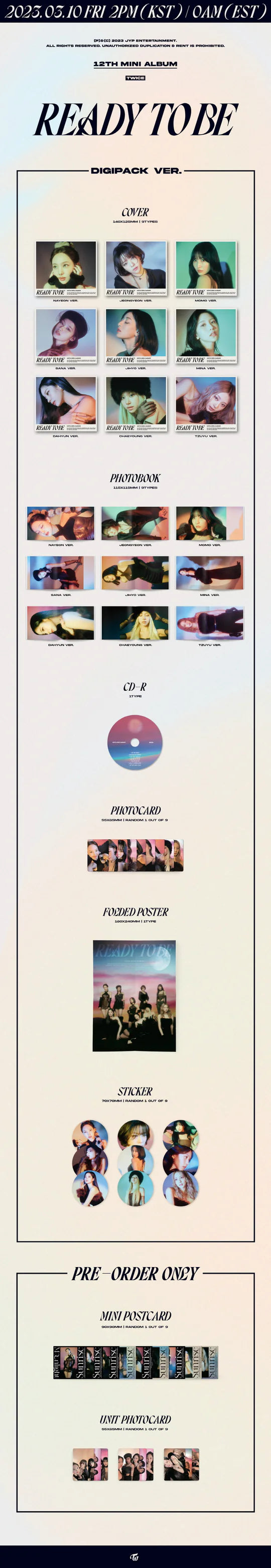TWICE - READY TO BE (12th Mini Album) DIGIPACK