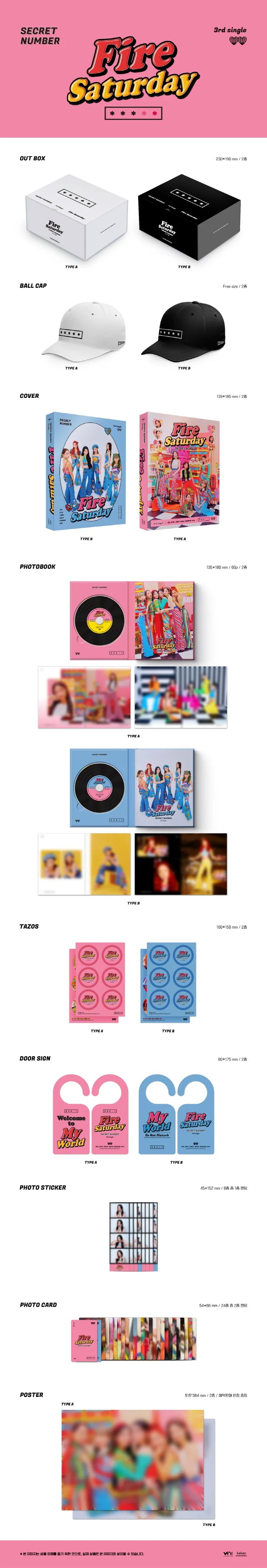 SECRET NUMBER - Fire Saturday (3rd Single Album) LIMITED Edition
