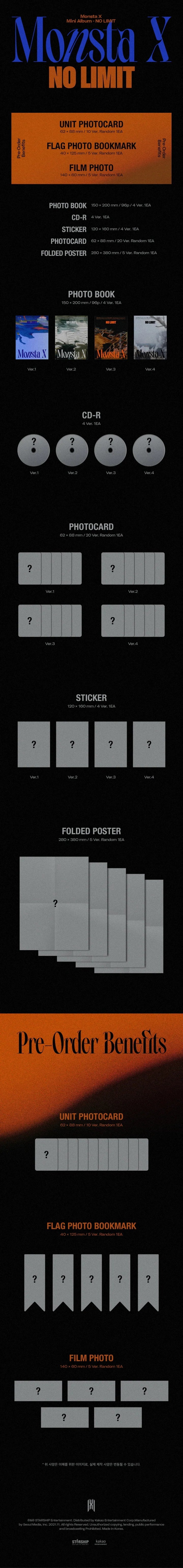 MONSTA X - NO LIMIT (10th Mini Album)