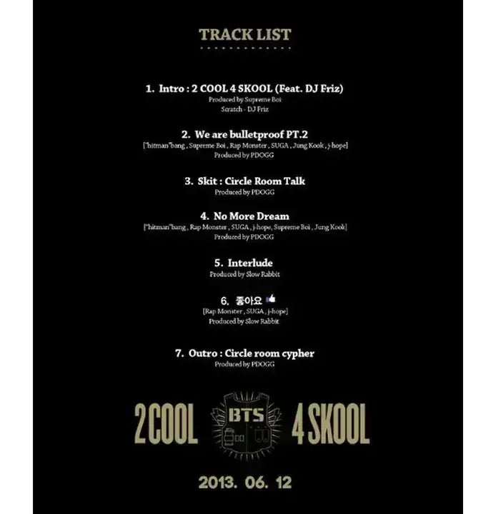 BTS - 2 cool 4 skool (1st single album)