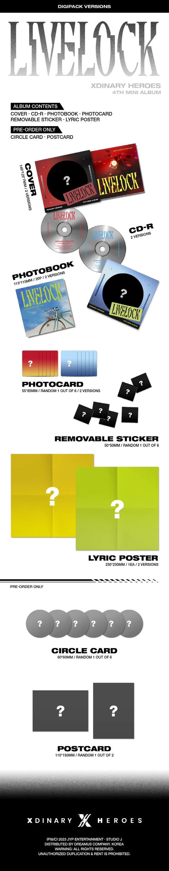 XDINARY HEROES - Livelock (4th Mini Album) DIGIPACK