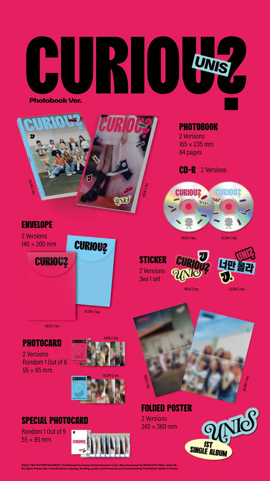 UNIS - CURIOUS (1st Single Album) PHOTOBOOK