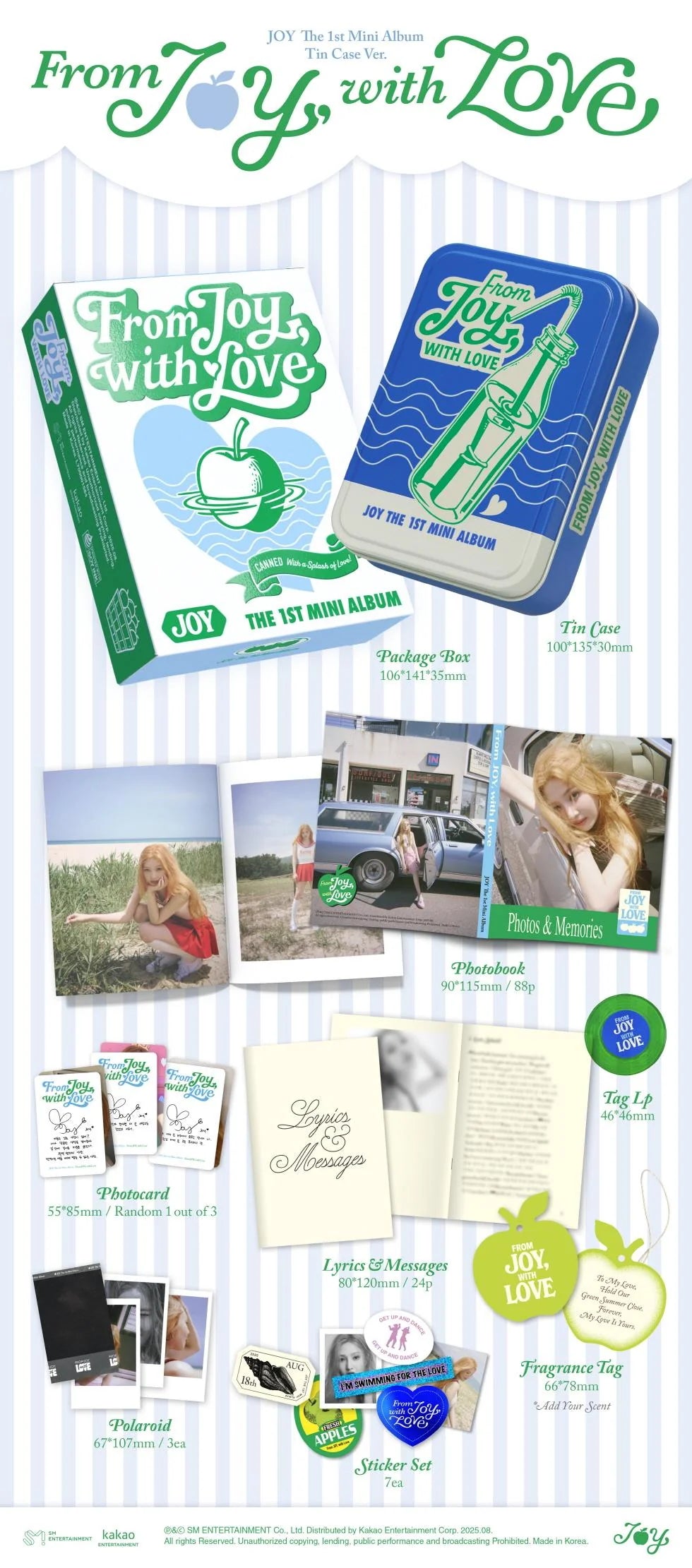 JOY (RED VELVET) - FROM JOY, WITH LOVE (1st Mini Album) TIN CASE