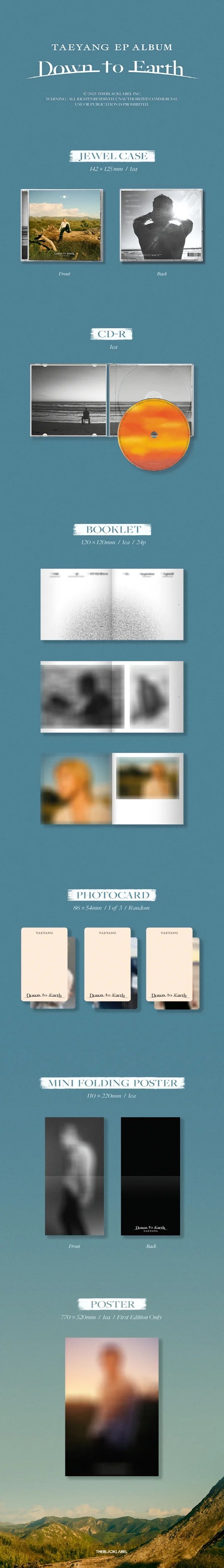 TAEYANG (BIGBANG) - Down to earth CD