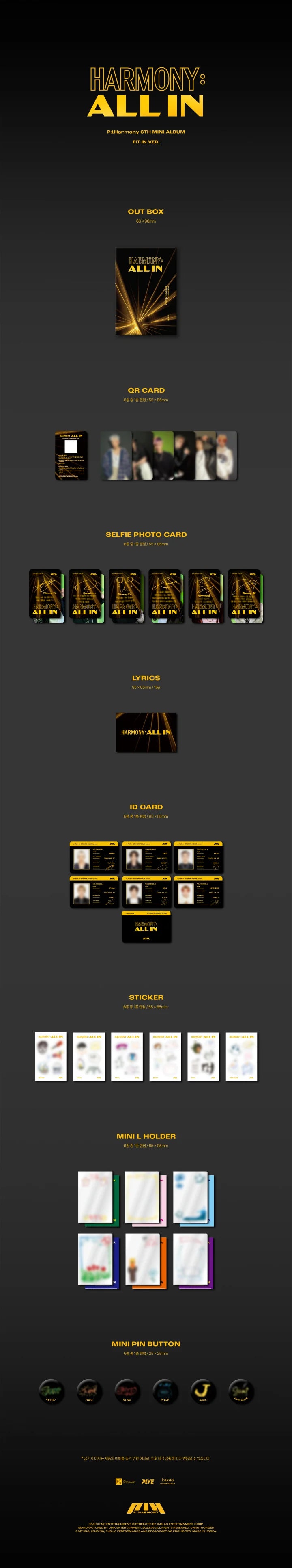 P1HARMONY - HARMONY : ALL IN (6th Mini Album) FIT IN PLVE