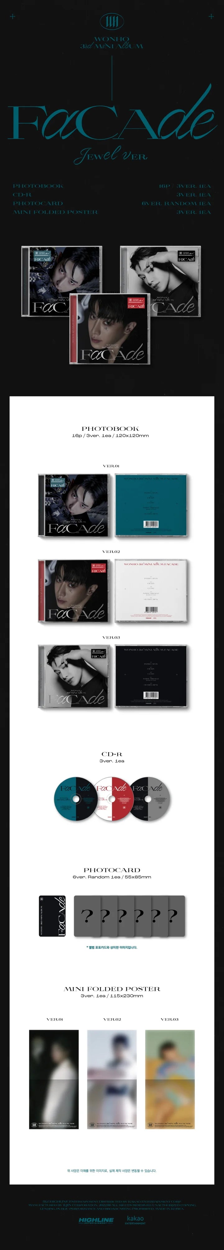 WONHO - FACADE (3rd Mini Album) JEWEL CASE