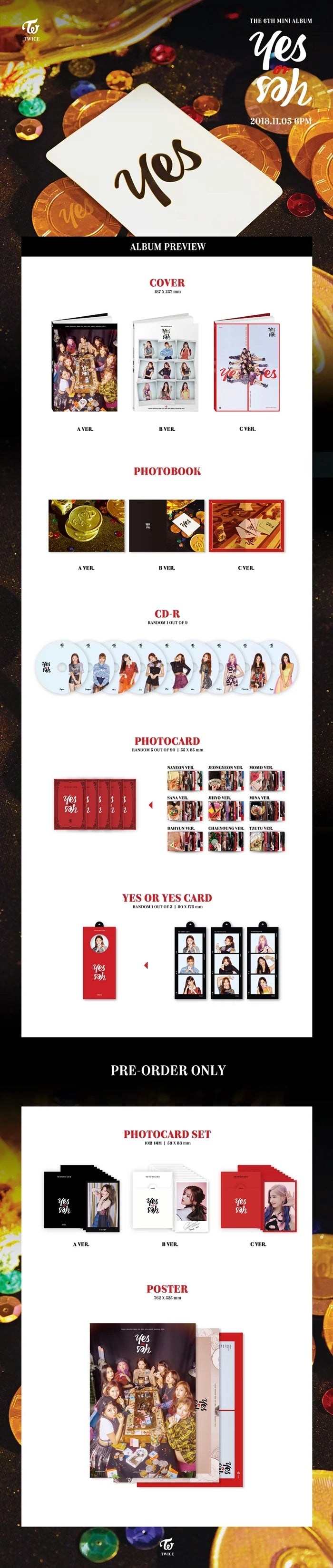 TWICE - YES OR YES (6th Mini Album)