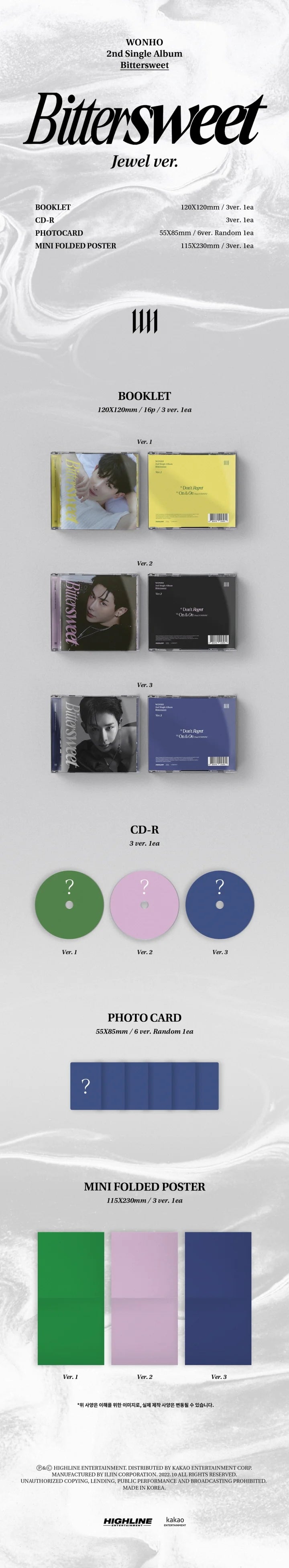 WONHO - Bittersweet (2nd Single Album) JEWEL CASE