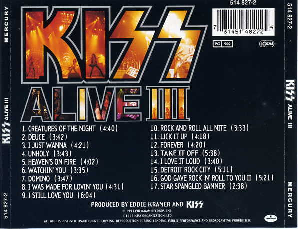 KISS - Alive III CD