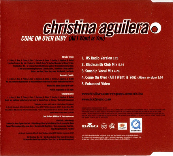 CHRISTINA AGUILERA - Come on over baby (All I want is you) CD