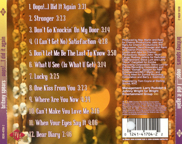 BRITNEY SPEARS - Oops! I did it again CD