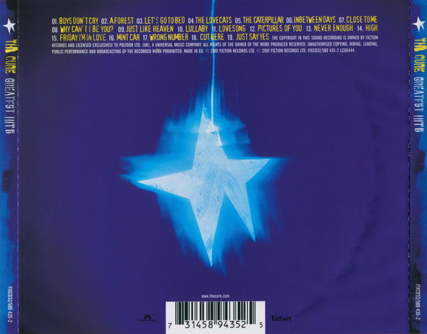 THE CURE - Greatest hits CD