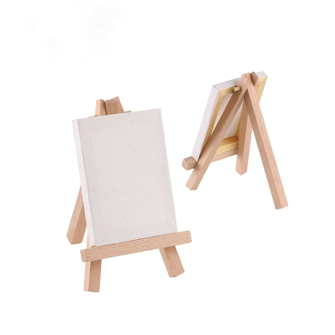 Mini atril de madera con bastidor lienzo