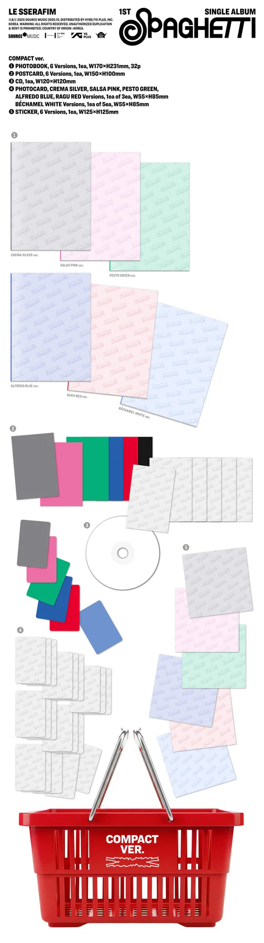 LE SSERAFIM - SPAGHETTI (1st Single Album) COMPACT