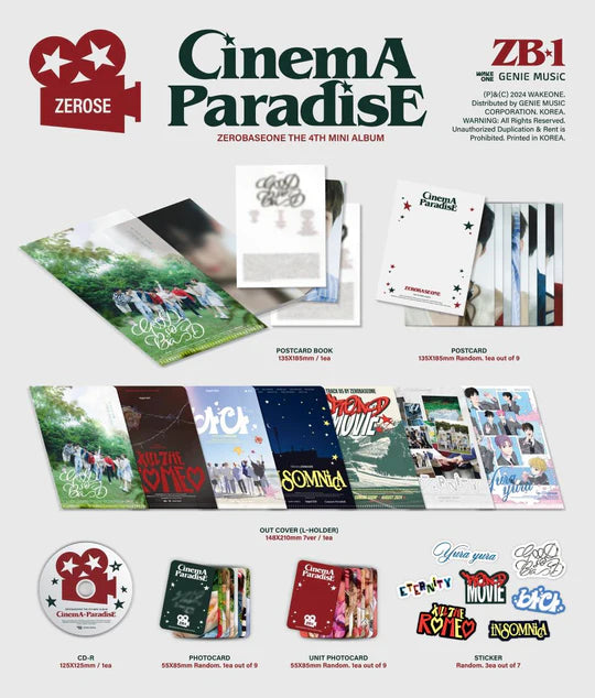 ZEROBASEONE - CINEMA PARADISE (4th Mini Album) ZEROSE Version