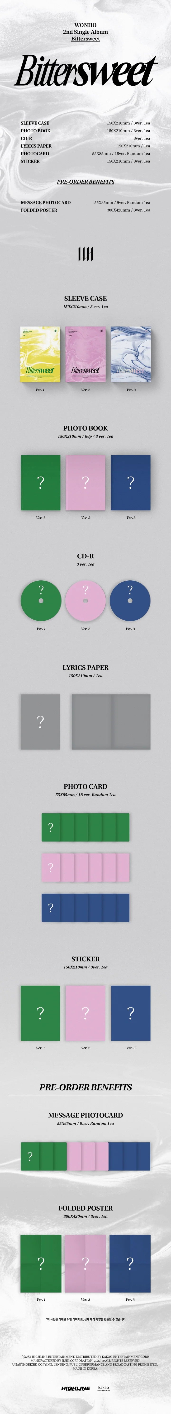 WONHO - Bittersweet (2nd Single Album)