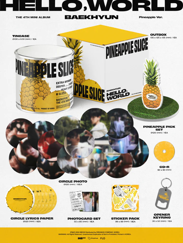 BAEKHYUN (EXO) - HELLO, WORLD (4th Mini Album) LIMITED Edition PINEAPPLE