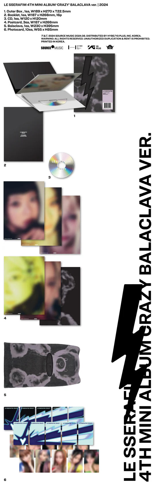 LE SSERAFIM - CRAZY (4th Mini Album) BALACLAVA Version