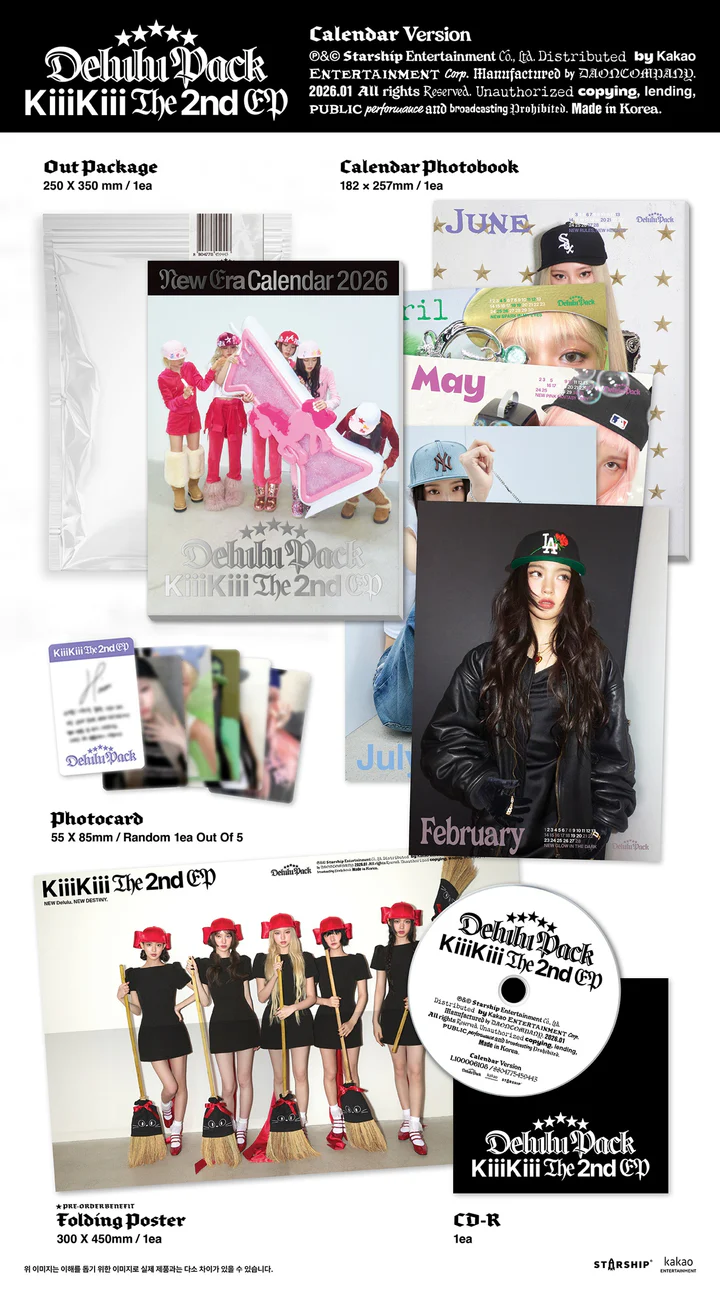 KIIIKIII - DELULU PACK (2nd EP Album) CALENDAR Version