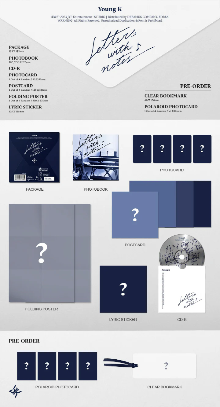 YOUNG K (DAY6) - LETTERS WITH NOTES Digipack