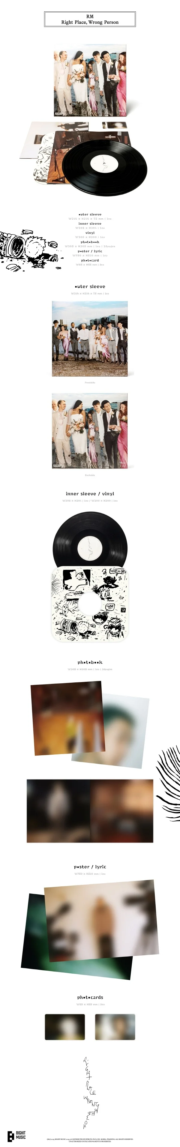 RM (BTS) - Right place wrong person VINILO