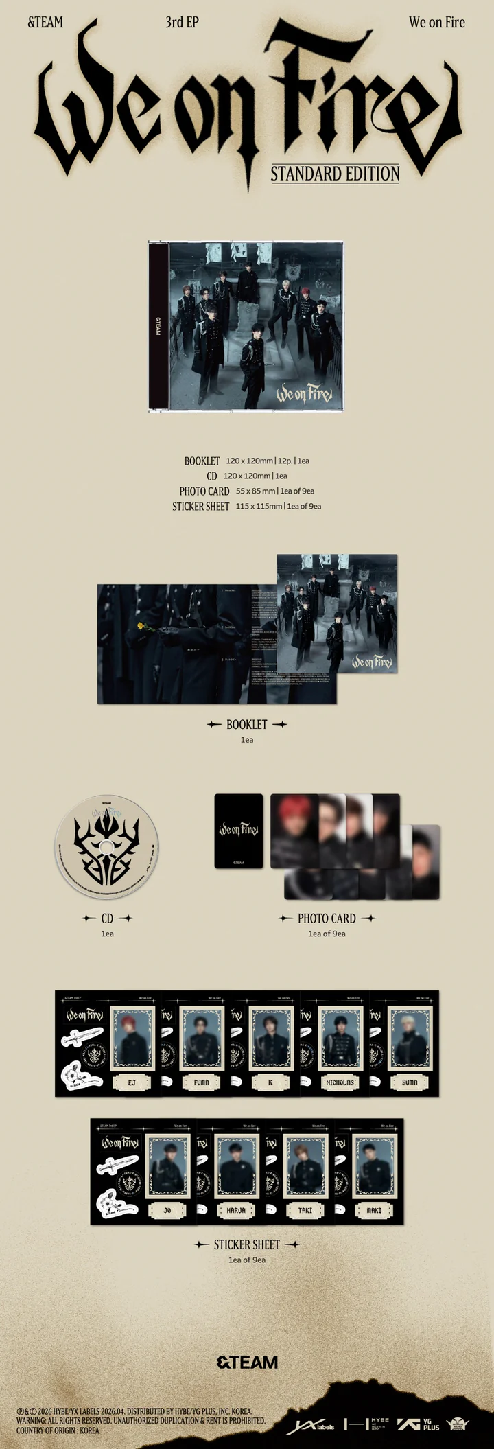 &TEAM - WE ON FIRE (3rd EP Album) STANDARD EDITION