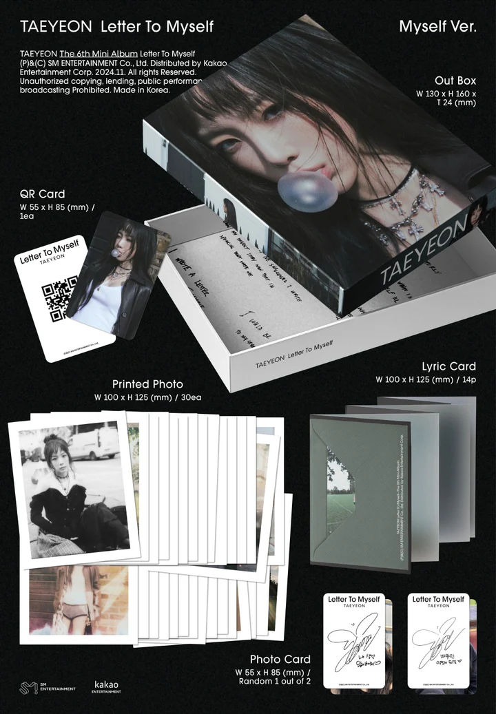TAEYEON - Letter To Myself (6th Mini Album) MYSELF Smart Album Version