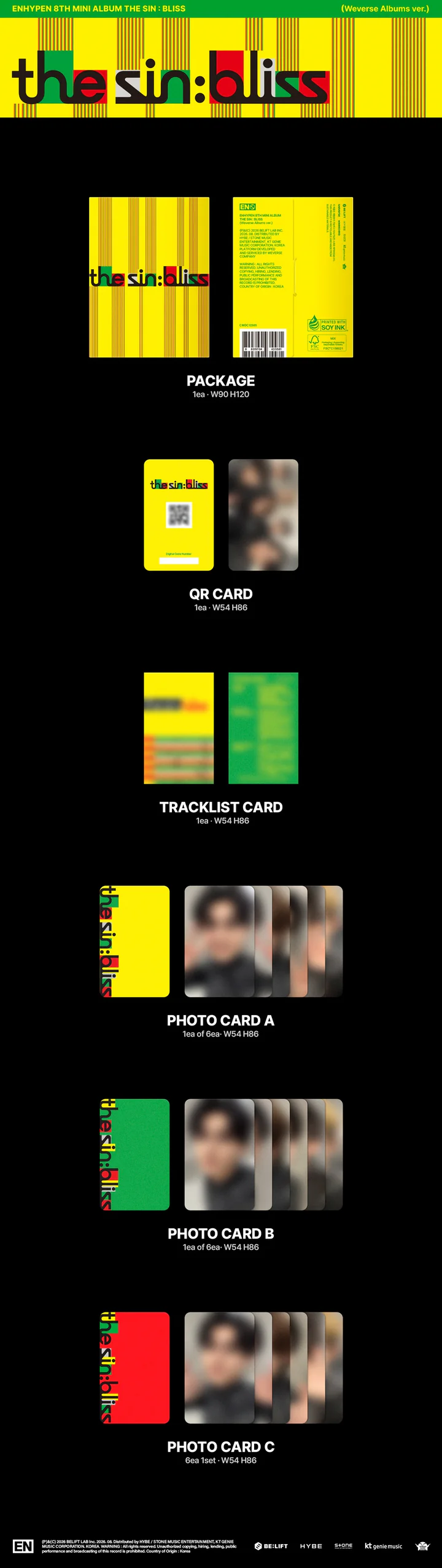 ENHYPEN - THE SIN : BLISS (8th Mini Album) WEVERSE ALBUMS