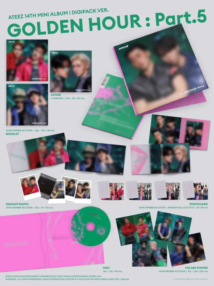 ATEEZ - GOLDEN HOUR : PART.5 (14th Mini Album) DIGIPACK UNIT