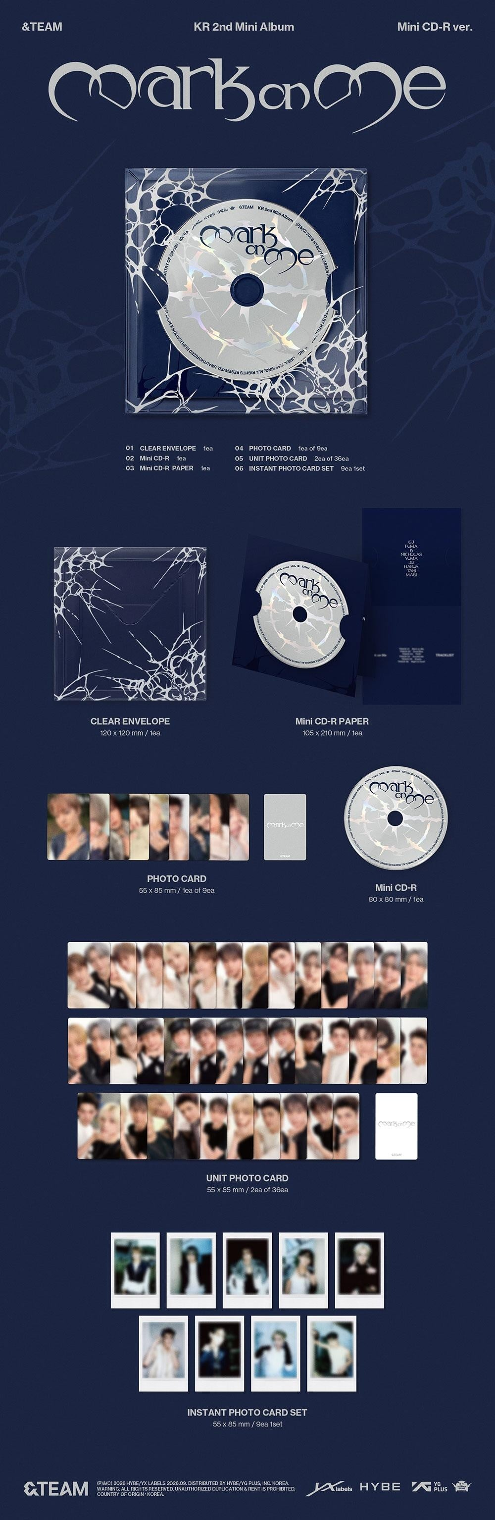 &TEAM - Mark on Me KR (2nd Mini Album) Mini CD-R