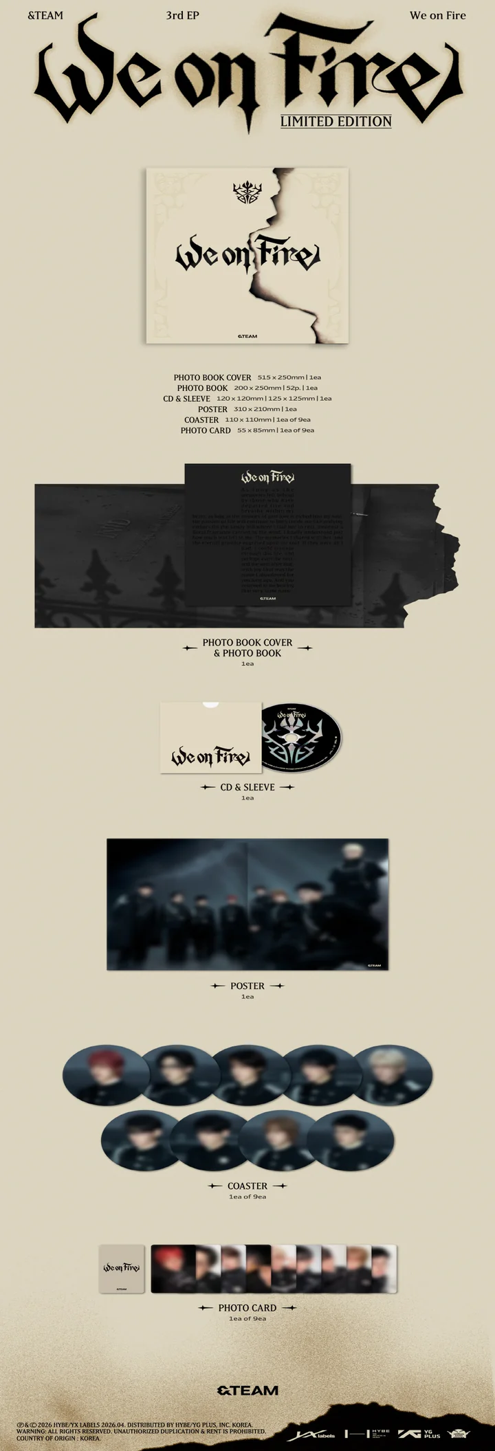 &TEAM - WE ON FIRE (3rd EP Album) LIMITED EDITION