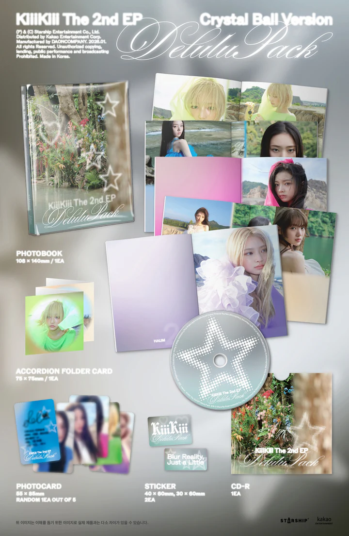 KIIIKIII - DELULU PACK (2nd EP Album) CRYSTAL BALL Version