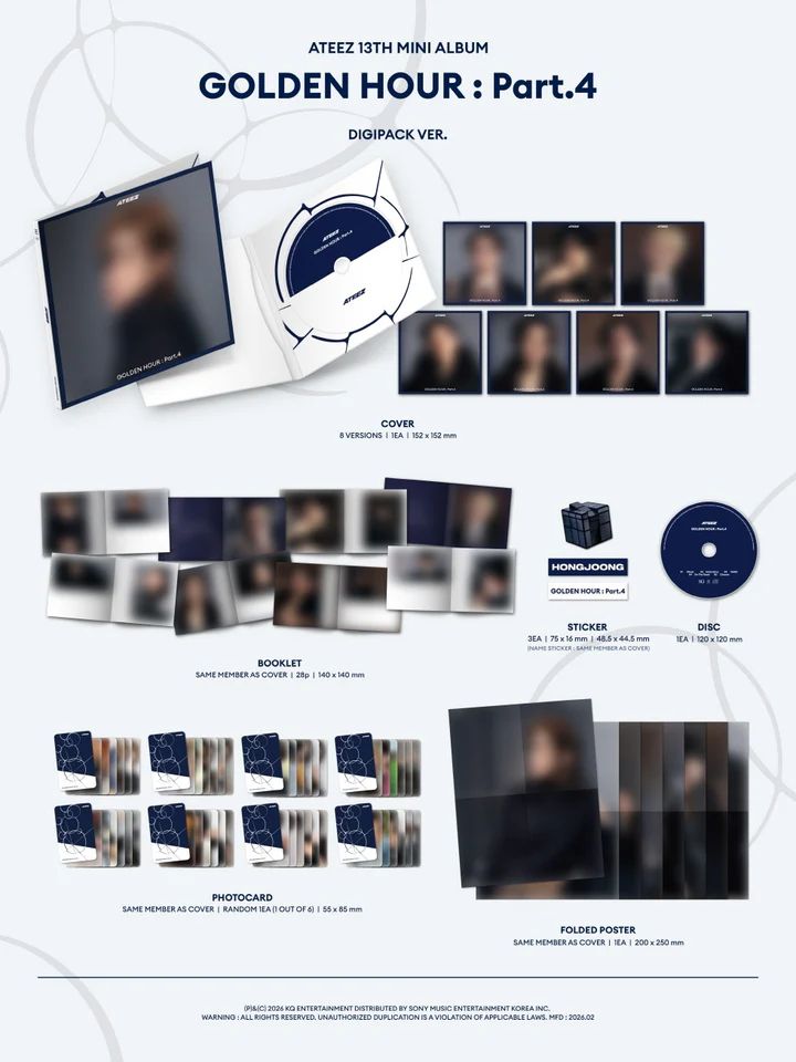 ATEEZ - GOLDEN HOUR : PART.4 (13th Mini Album) DIGIPACK