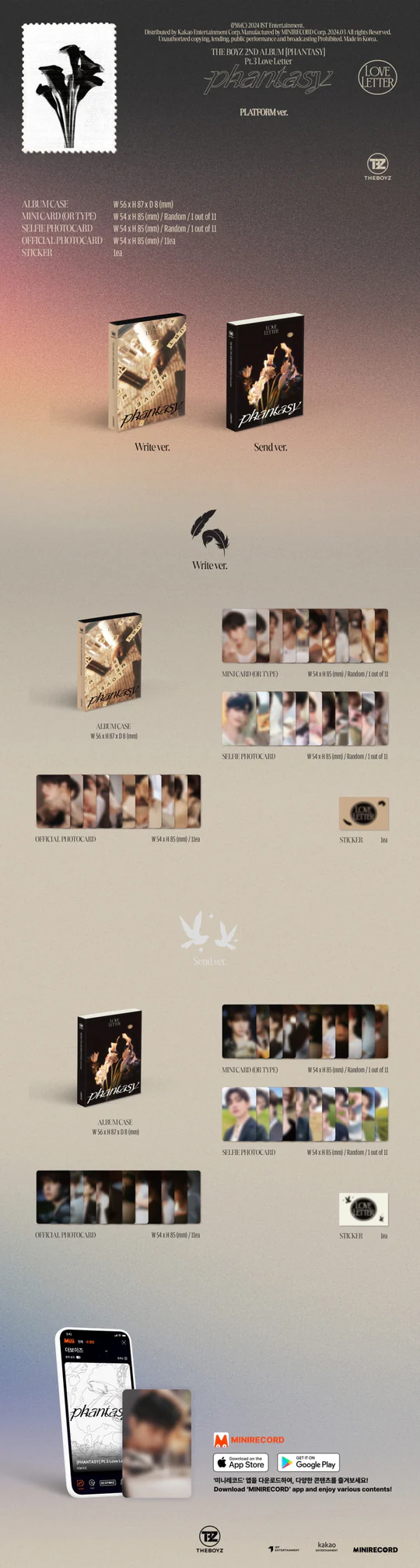THE BOYZ - PHANTASY : PT.3 LOVE LETTER (2nd Album) PLATFORM