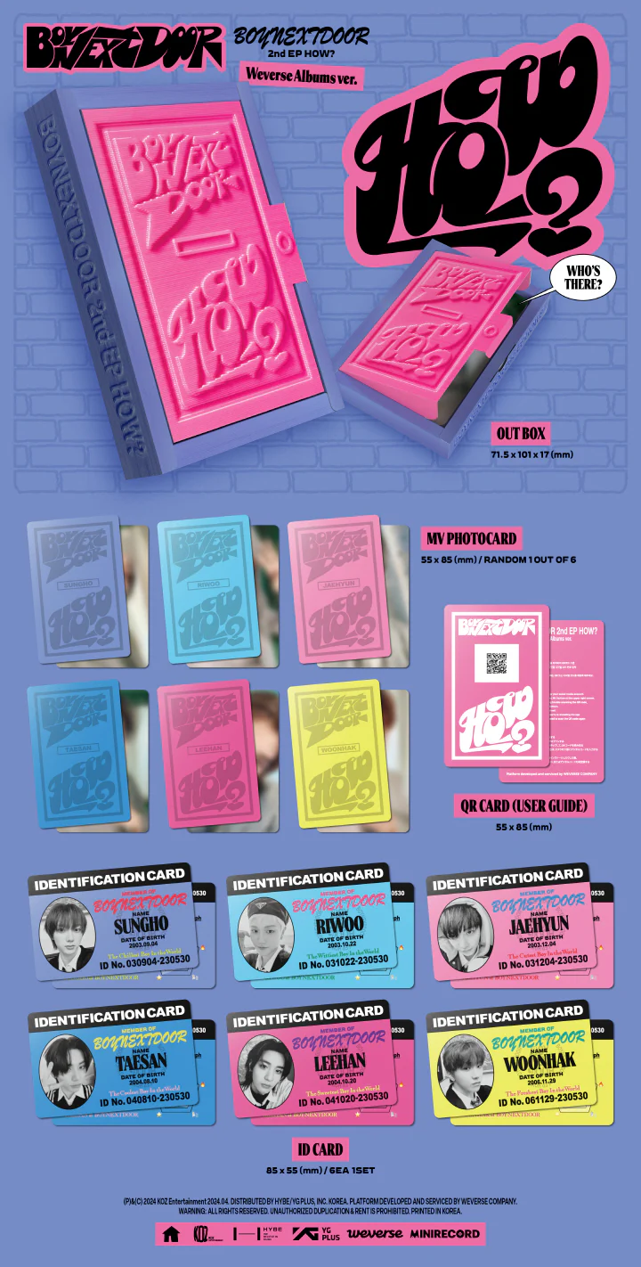 BOYNEXTDOOR - HOW? (2nd EP Album) WEVERSE ALBUMS