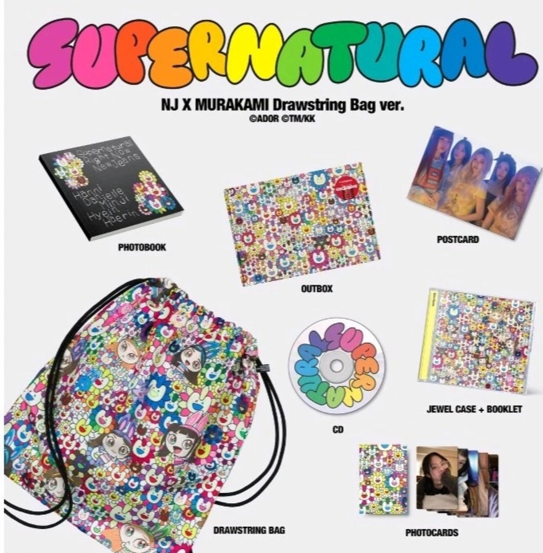 NEWJEANS - Supernatural (NJ X MURAKAMI Drawstring Bag) Target exclusive