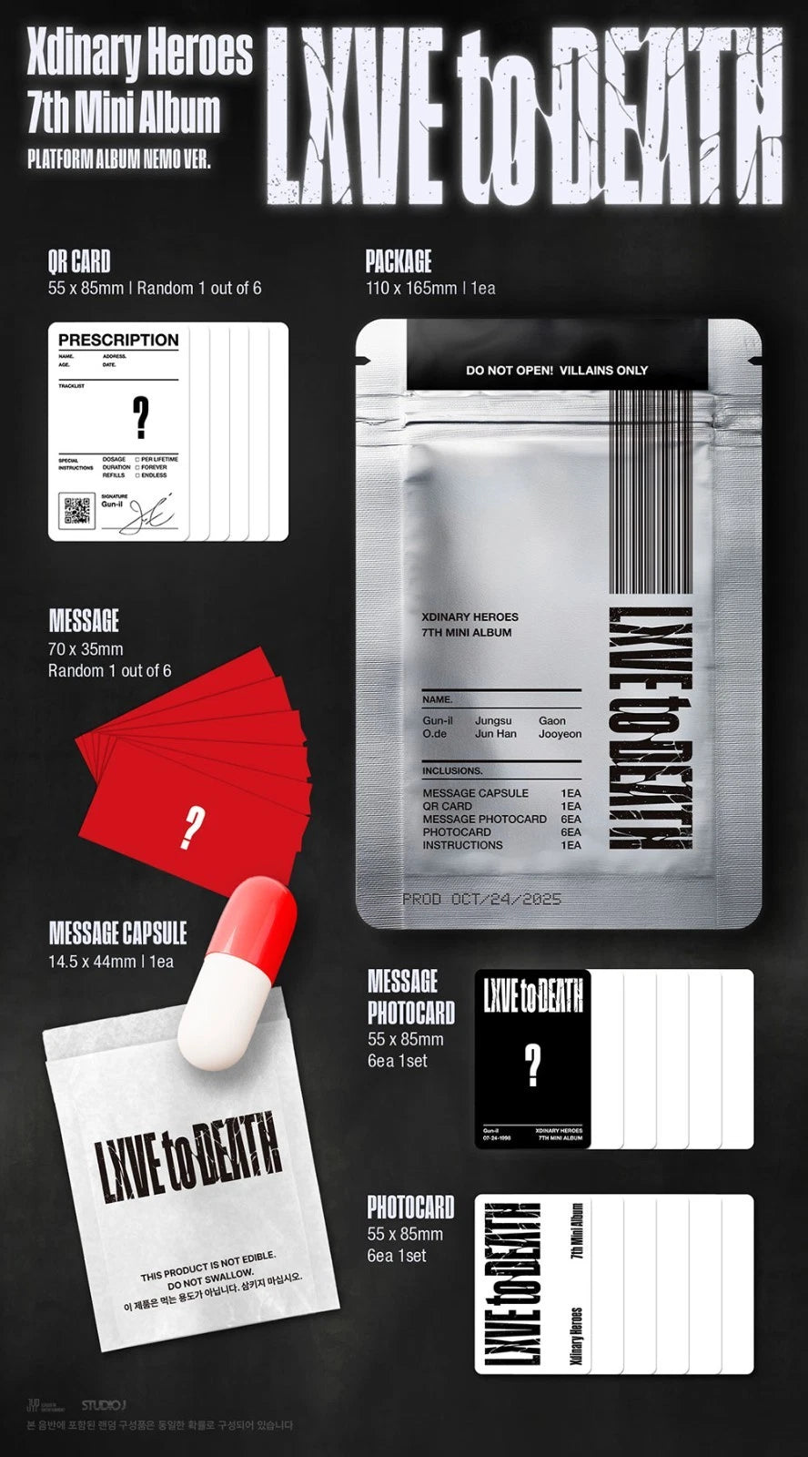 XDINARY HEROES - LXVE TO DEATH (7th Mini Album) PLATFORM ALBUM NEMO