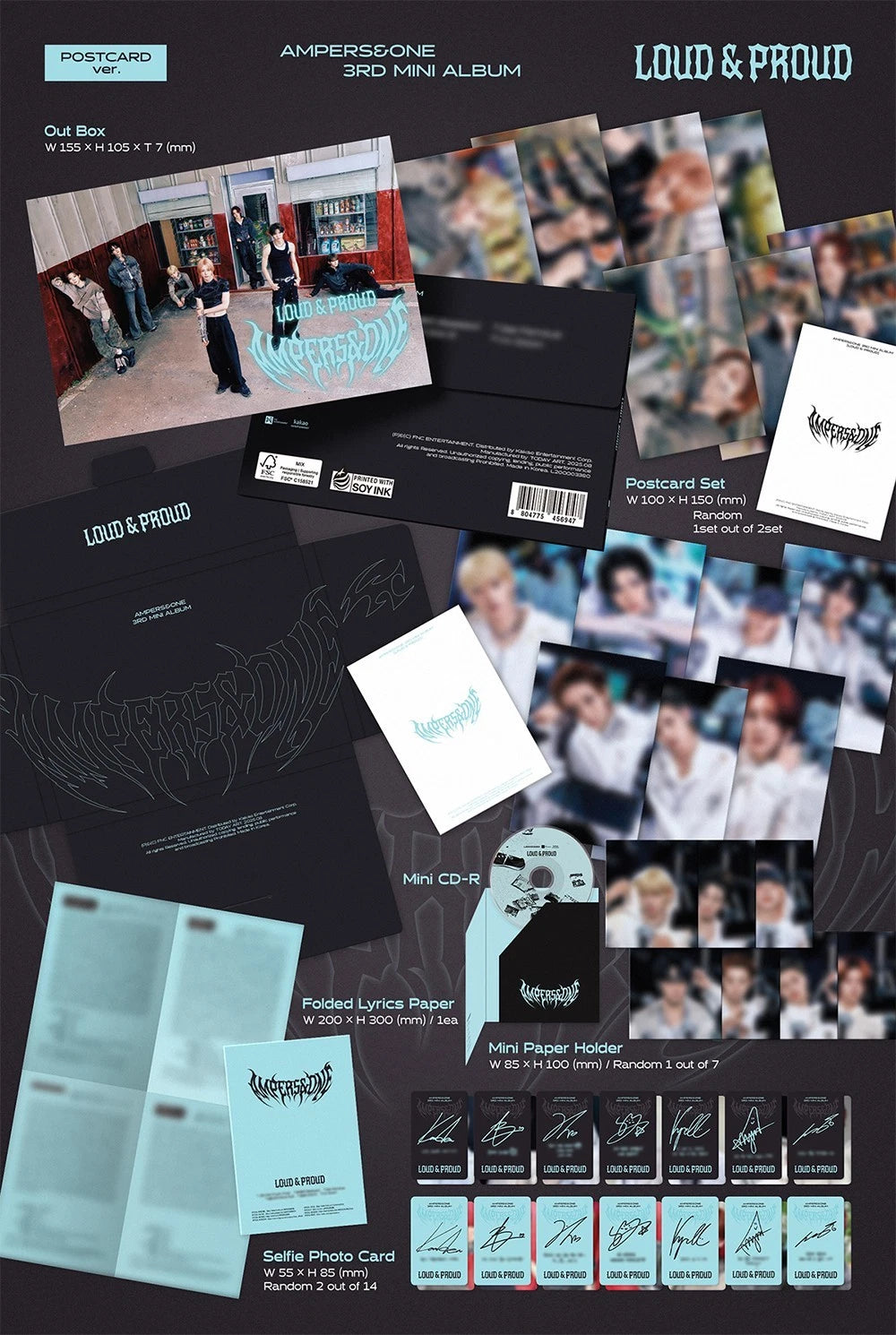 AMPERS&ONE - LOUD & PROUD (3rd Mini Album) POSTCARD Version