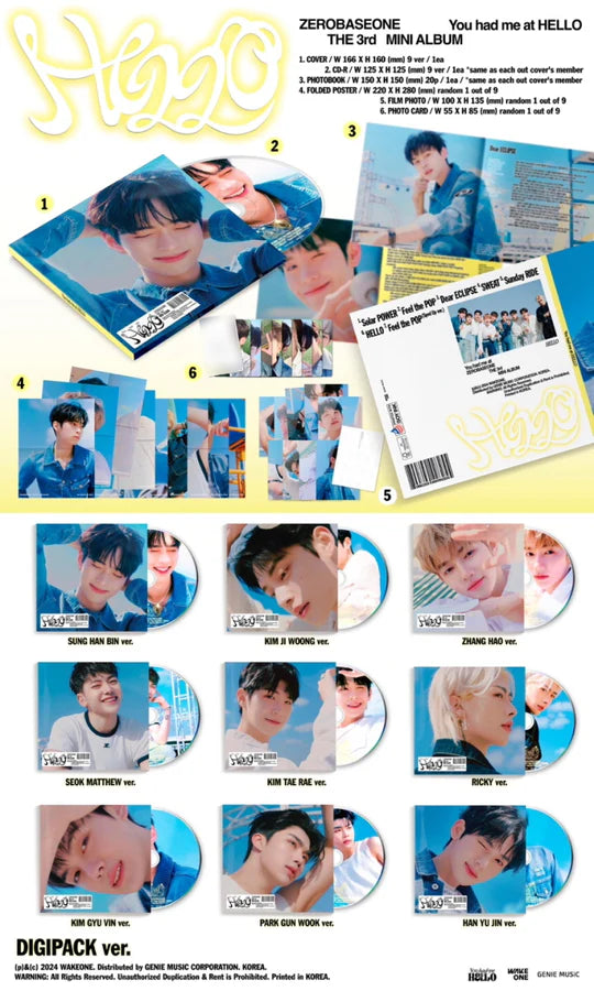 ZEROBASEONE - YOU HAD ME AT HELLO (3rd Mini Album) DIGIPACK