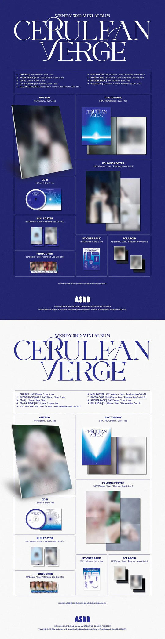 WENDY (RED VELVET) - CERULEAN VERGE (3rd Mini Album)