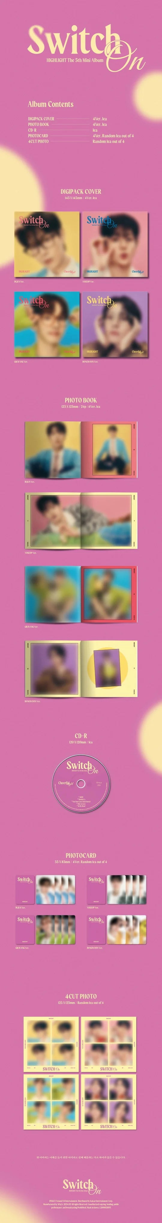 HIGHLIGHT - SWITCH ON (5th Mini Album) DIGIPACK