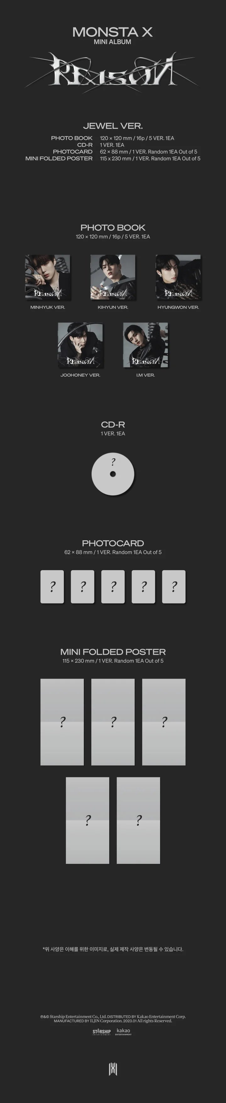 MONSTA X - REASON (12th Mini Album) Jewel Case