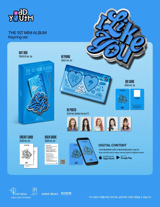 ODD YOUTH - I LIKE YOU (1st Mini Album) KEYRING Version