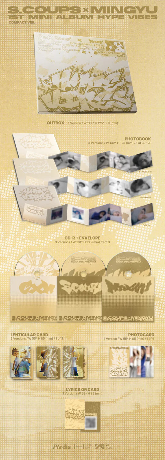 [PRE-ORDEN] S.COUPS X MINGYU (SEVENTEEN) - HYPE VIBES (1st Mini Album) COMPACT Version