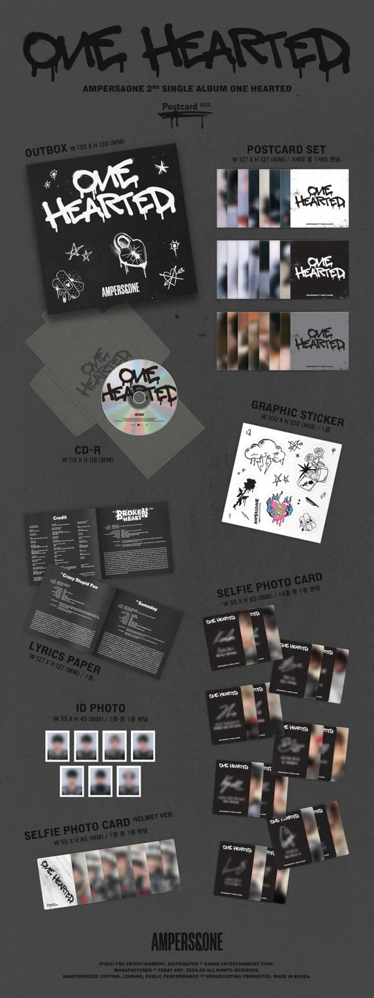 AMPERS&ONE - ONE HEARTED (2nd Single Album) POSTCARD