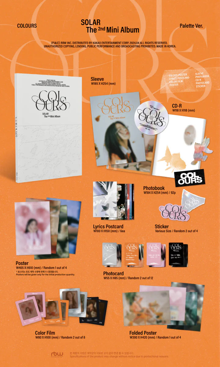 SOLAR (MAMAMOO) - Colours (2nd Mini Album) PALETTE Version
