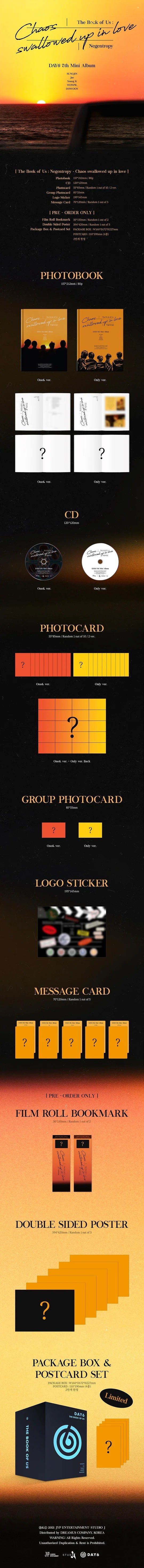 DAY6 - The Book Of Us : Negentropy Chaos Swallowed Up In Love (7th Mini Album)