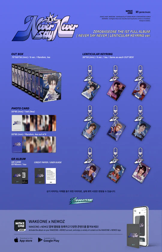 ZEROBASEONE - NEVER SAY NEVER (1st Album) LENTICULAR KEYRING