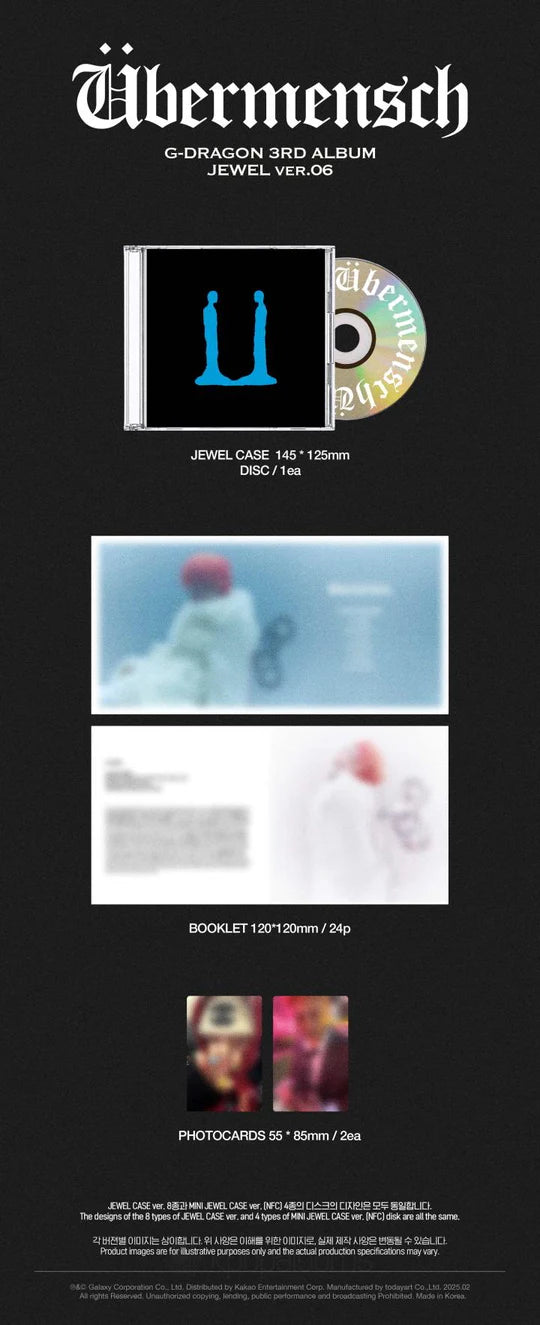 G-DRAGON (BIGBANG) - ÜBERMENSCH (3rd Album) JEWEL CASE