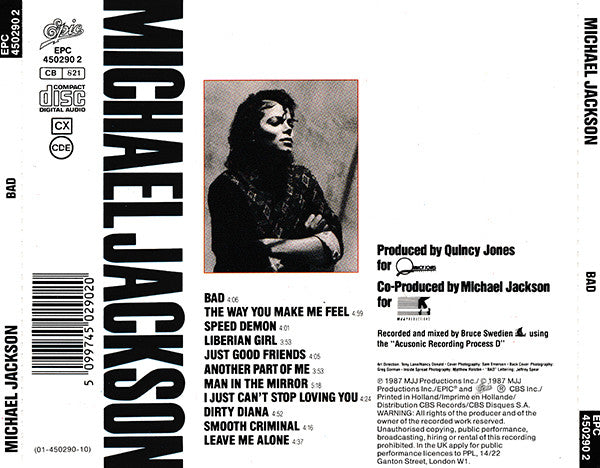 MICHAEL JACKSON - Bad CD